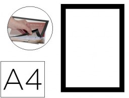 2 marcos porta anuncios Q-Connect A4 negro dorso adhesivo removible